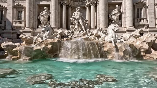 fountain with statues and columns
