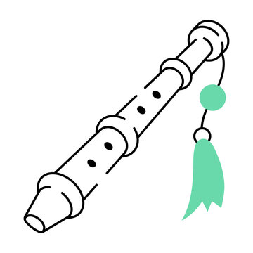 A hand drawn illustration depicting a woodwind