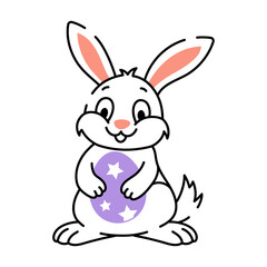 Obraz premium A hand drawn illustration depicting an easter bunny