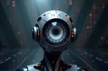 Robot Face Close Up - Futuristic Technology