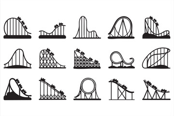 Thrill ride icon library for tourism campaigns and travel brochures © MD.sahadat