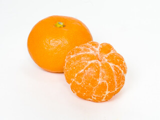 tangerines on white background
