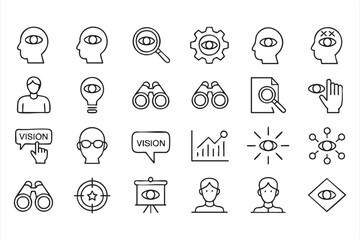 Fototapeta premium Insight Monitoring Interface Icons for Performance Management Dashboards