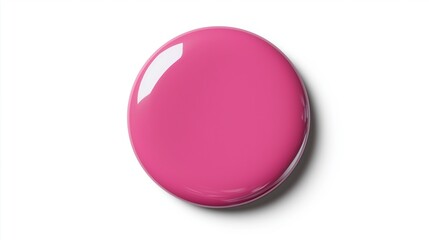 Obraz premium Glossy Pink Circular Paint Blob On White