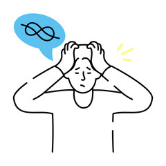 A hand drawn style illustration depicting a person taking stress