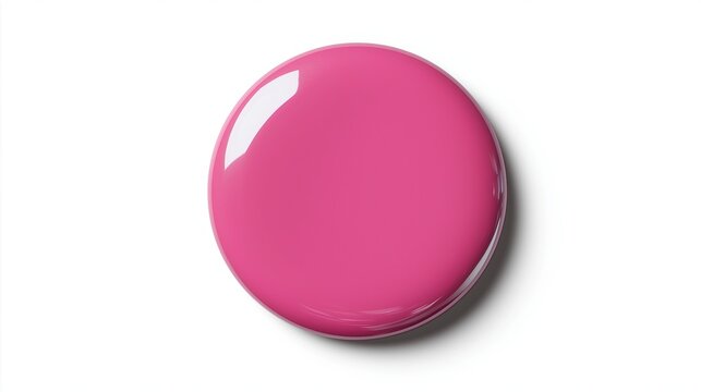 Glossy Pink Circular Paint Blob On White