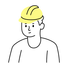 A hand drawn style illustration showing a safety helmet