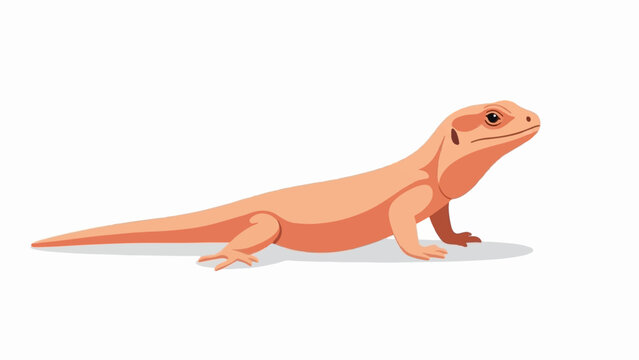 A pixelated illustration of a light orange lizard with a long tail, on a white background