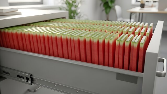 pieces of watermelon in drawer concept diet mini fridge Visuals with maximum sensory appeal