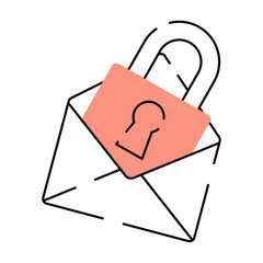 A doodle style illustration showing encrypted email