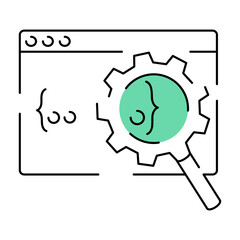 A hand drawn style illustration showing code search