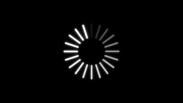 Loading circle icon animation with alpha background. Load buffering sign symbol 4K.