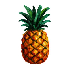 Fototapeta premium PNG Vibrant pineapple watercolor illustration.
