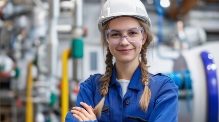 Girl prepares for future industrial career in training facility