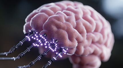 Artificial intelligence brain core processing digital data