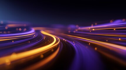 Exploring the fintech payment ecosystem with deep violet background design and flowing lines