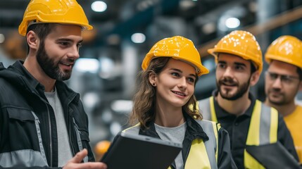 Team collaborates on technical solution inside a facility during a work session