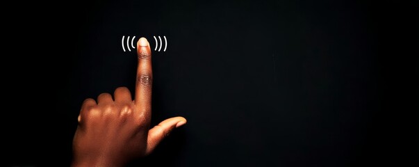 Close-up of a Human Hand Gesturing Over an Invisible Screen Representing Interaction with Augmented Reality Technology and Smart AI Interface