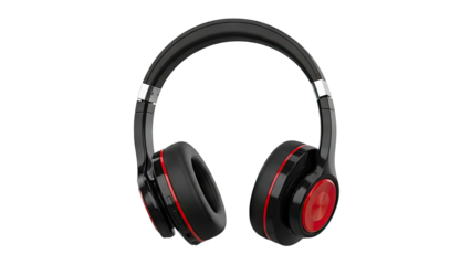 Black Over-Ear Headphones with Red Accents