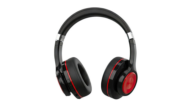 Black Over-Ear Headphones with Red Accents