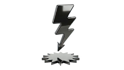 Black Lightning Bolt and Starburst Symbol