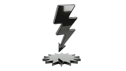 Black Lightning Bolt and Starburst Symbol