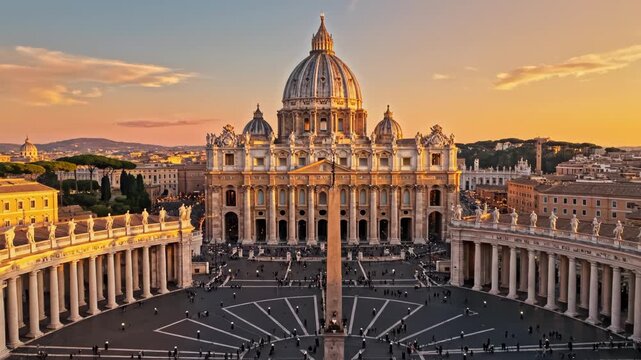 St Peters Basilica Square at Sunset