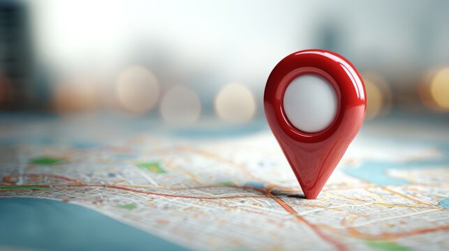 3d map travel location. Locator mark of map and location pin or navigation icon sign on background with search. Locator mark of map and location pin or navigation icon - Powered by Adobe