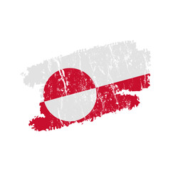 Greenland flag with grunge effect, vector illustration