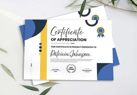 Modern Certificate of Achievement Template