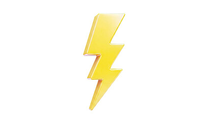 Yellow 3D Lightning Bolt Icon