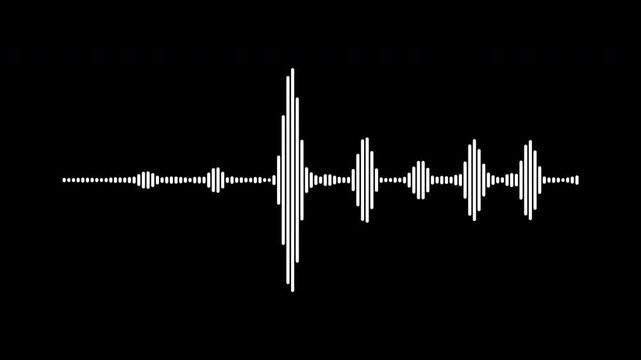 abstract music sound wave or audio wavefrom isolated on black  background.Line digital minimalist voice and symbol technology.