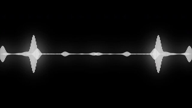abstract music sound wave or audio wavefrom isolated on black  background.Line digital minimalist voice and symbol technology.