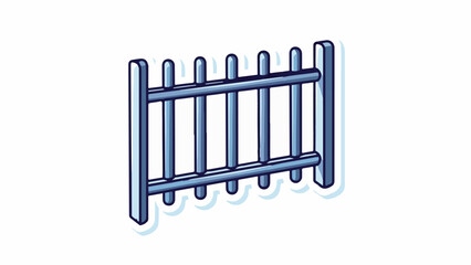 A stylized blue picket fence with a shadow effect