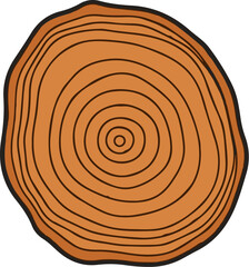 A stylized, hand-drawn illustration of a tree ring cross-section