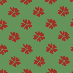 seamless floral pattern red and green 