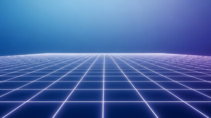 Futuristic Glowing Grid Landscape, Modern Design Background.
