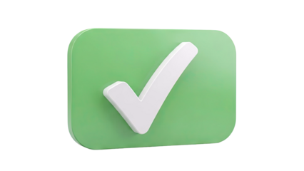 3D Green Check Mark Icon