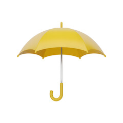Yellow Umbrella Isolated on White Background