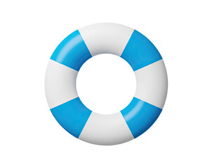 Obraz premium Blue and white life preserver ring suggesting safety rescue and emergency assistance