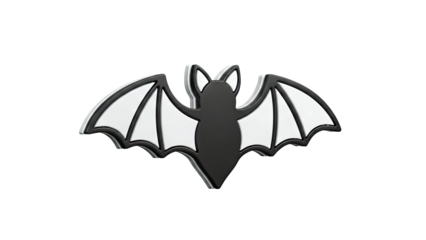 Stylized 3D Bat Silhouette Icon