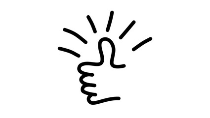 Obraz premium hand showing everything is good, black isolated silhouette