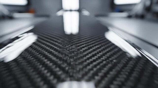 Carbon fiber surface with water droplets