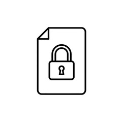 Secure Lock Icon on Document Illustration for Privacy and Data Protection
