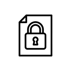 Secure Lock Icon on Document Representing Data Protection and Privacy