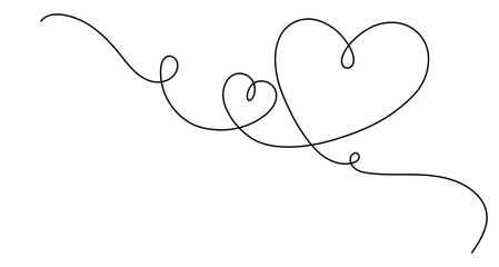 One Line Heart Doodle Illustration