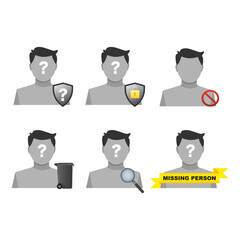 Anonymous User Avatar Icons Set, Privacy and Security Concept.Vector illustration