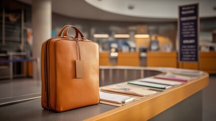 Stylish Leather Briefcase in Modern Office