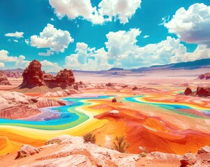 A beautiful landscape with mountains and a river