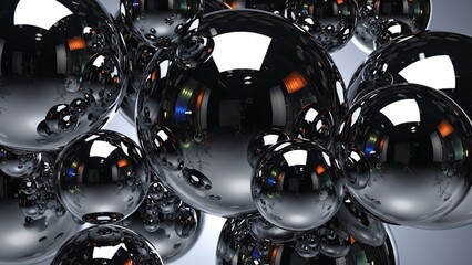 Reflective metallic spheres cluster